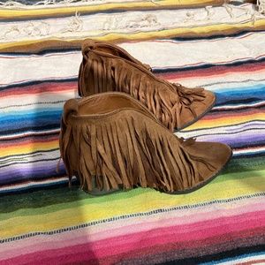 Coconuts fringe suede boots
